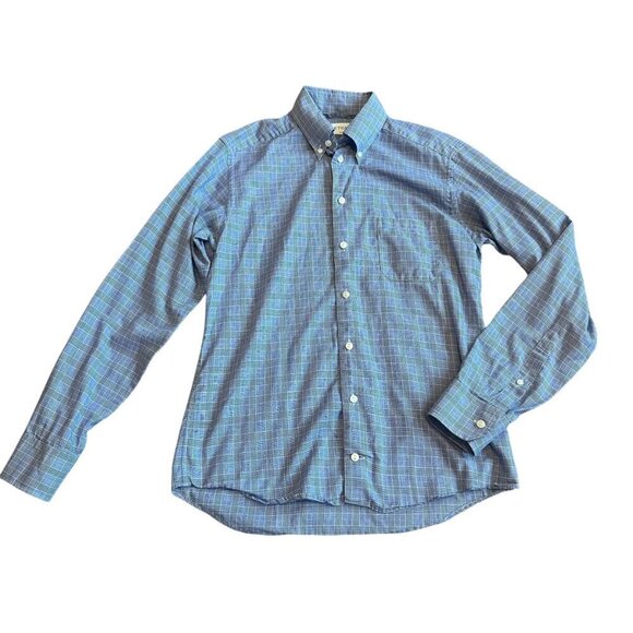 Eton Slim Fit Button-Down Dress Shirt Long Sleeve Plaid 100% Cotton Size 40 M - Picture 10 of 12